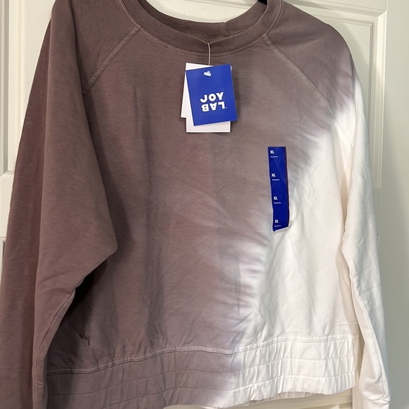 Joylab cropped ombré sweatshirt new xl brown white - Picture 4 of 7